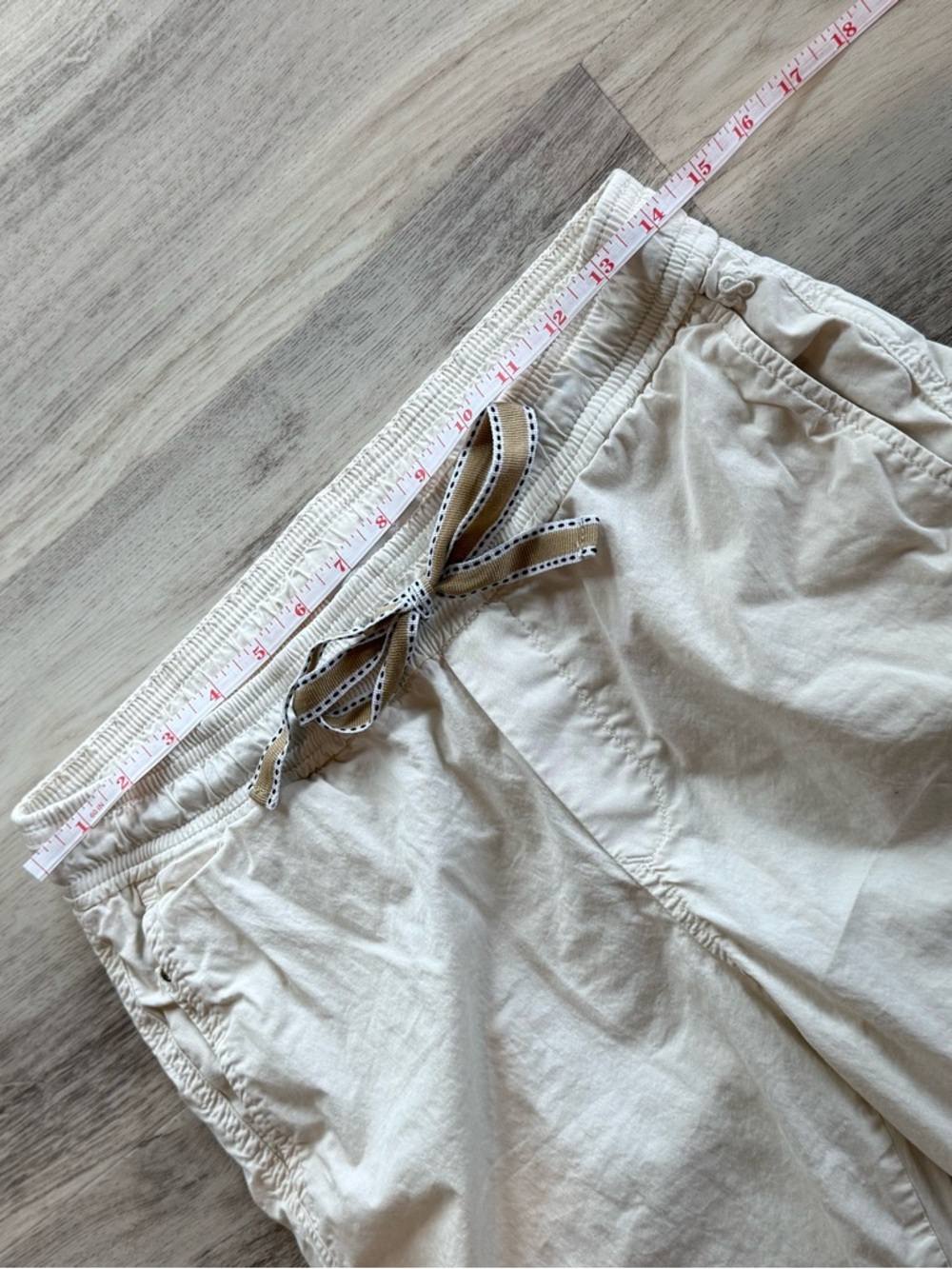 Cream Drawstring Casual Joggers - Summum